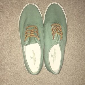 American Eagle Outfitters Green Canvas Sneakers